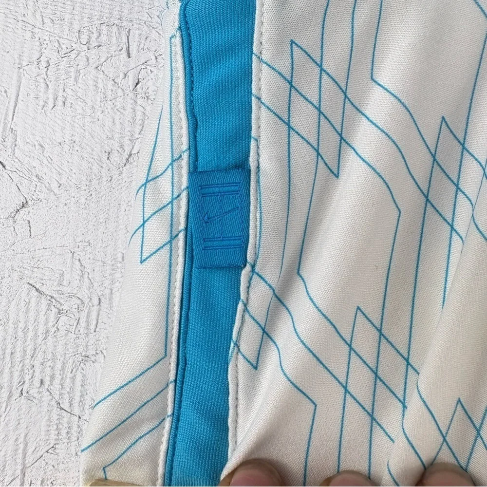 Nike Dri-Fit White and Blue Geometric Tennis Golf Skirt Stretchy Sz Large
